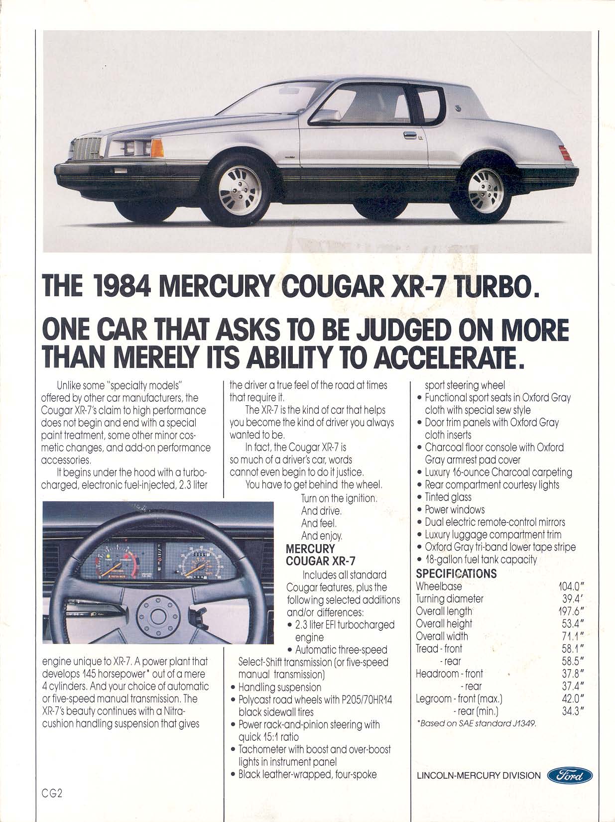 1984 Mercury Cougar Comparison Report Page 5